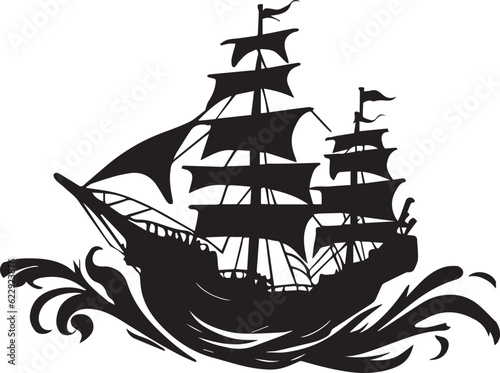 ship vector tattoo design silhouette illustraiton