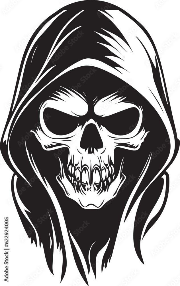 Fototapeta premium Skull vector tattoo design illustration black color