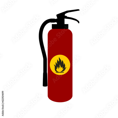 Red color fire extinguisher vector. Design element icon.