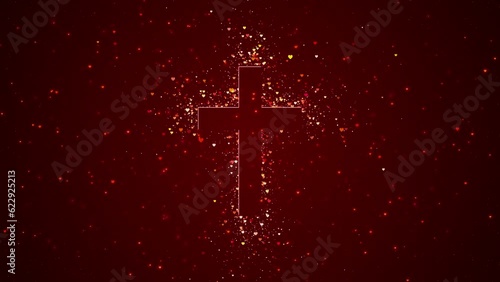 Worship Cross Particles in crimson photo