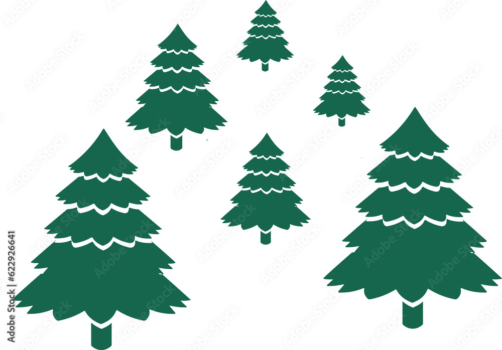 Green Pine vector eps illustrated for chrismas 
