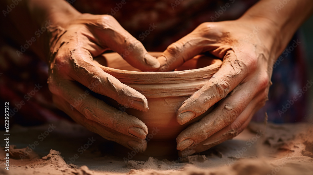 hands of the potter. Generative Ai. 
