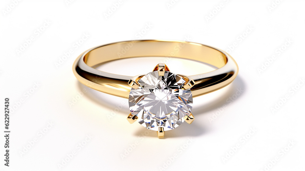 gold ring with diamonds. Generative Ai. gold ring with diamonds. Generative Ai.