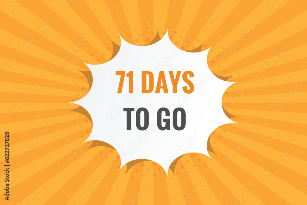 71 days to go countdown template. 71 day Countdown left days banner design
