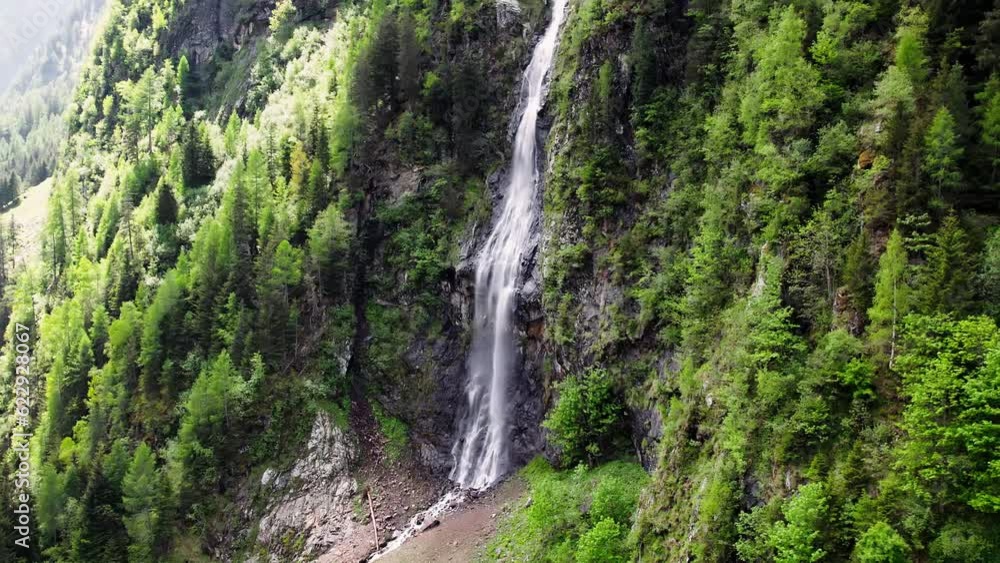 Panning shot right to left OF waterfall at Wager Alm Mittersill Austria Panning shot right to left OF waterfall at Wager Alm Mittersill Austria