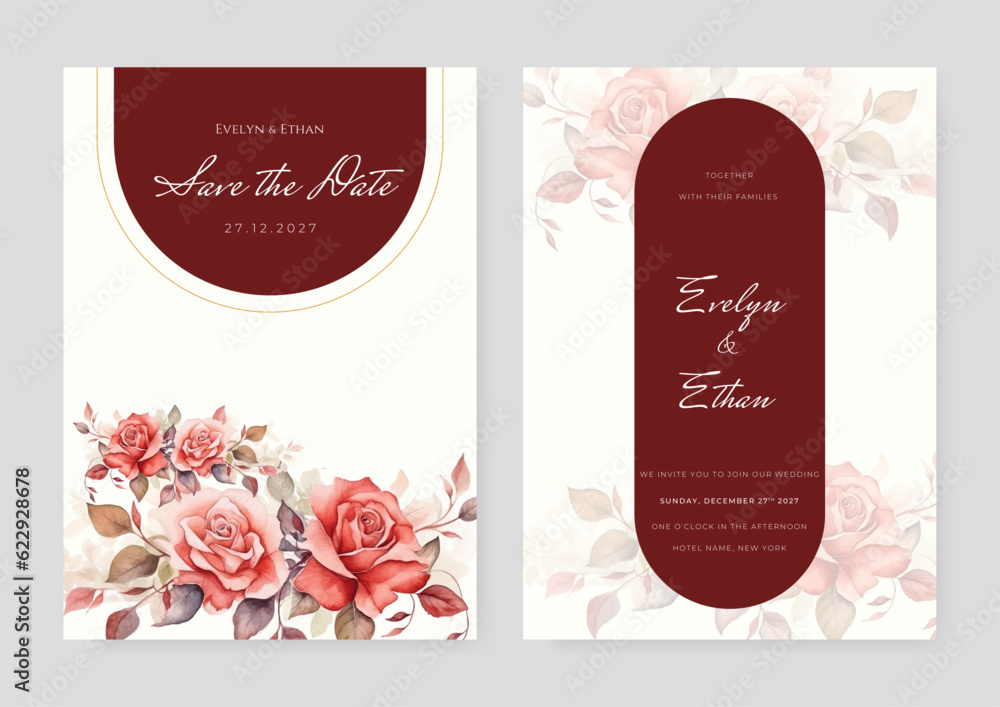 Flowers background for social media stories, save the date, greeting, rsvp, thank you. Wedding invitation with watercolor pink roses floral. Flowers background for social media stories, save the date, greeting, rsvp, thank you. Wedding invitation with watercolor pink roses floral.
