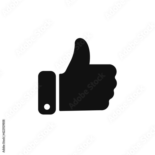 Like up icon. Vector thumb up icon. Hand good like silhouette symbol. Finger up sign. Social media sign. Editable stroke