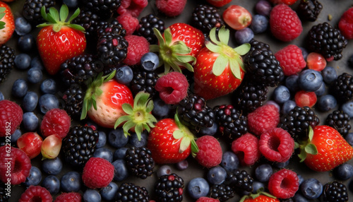 Sweet berry fruit dessert  healthy and organic generated by AI