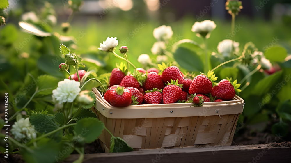 strawberries in a basket strawberries in a basket