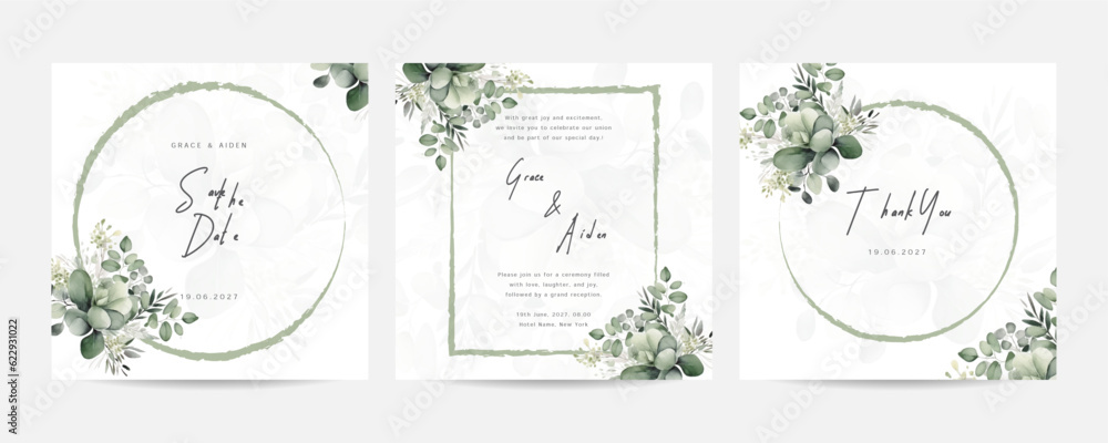 double sided wedding invitation template with purple flower
