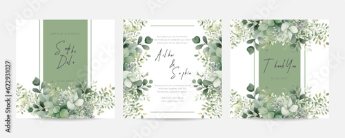 double sided wedding invitation template with purple flower