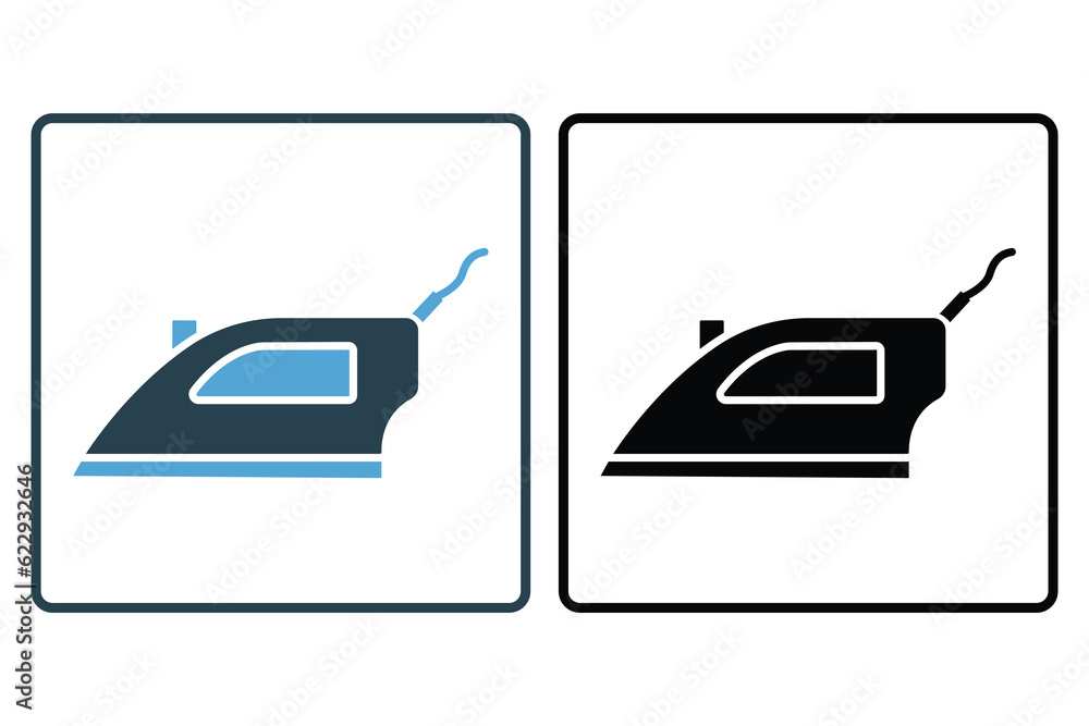 Iron icon. icon related to electronic, household appliances. Solid icon style design. Simple vector design editable