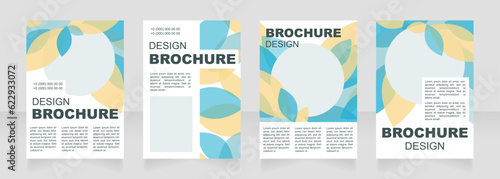 Summer event blank brochure layout design. Yellow and green leaves. Vertical poster template set with empty copy space for text. Premade corporate reports collection. Editable flyer paper pages