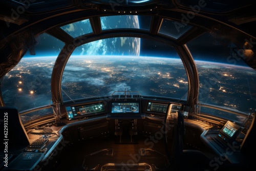  View Of Planet From Inside A Space Shuttle, Generative AI © Shooting Star Std