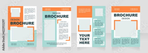 Promotional service blank brochure layout design. Recruiting service. Vertical poster template set with empty copy space for text. Premade corporate reports collection. Editable flyer paper pages