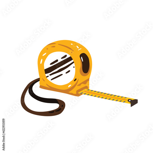 Measuring tape cartoon vector illustration