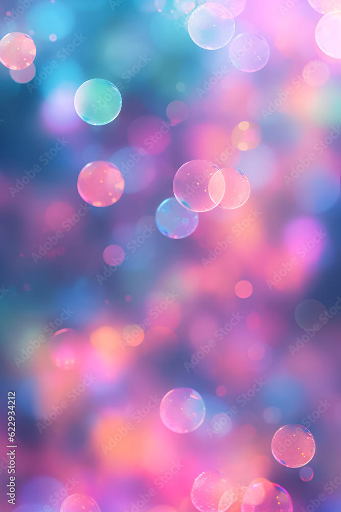 Bokeh bubble purple pink pastel glow bright background