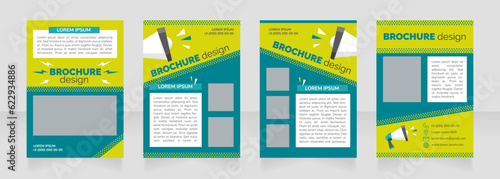 Social media campaign blank brochure layout design. Promo service. Vertical poster template set with empty copy space for text. Premade corporate reports collection. Editable flyer paper pages