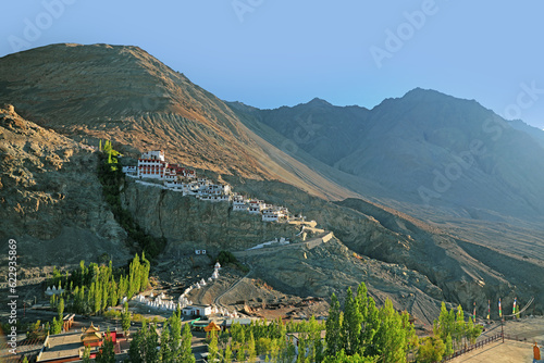 Diskit Buddhist Monastery in Nubra Valley in Kashmir, India