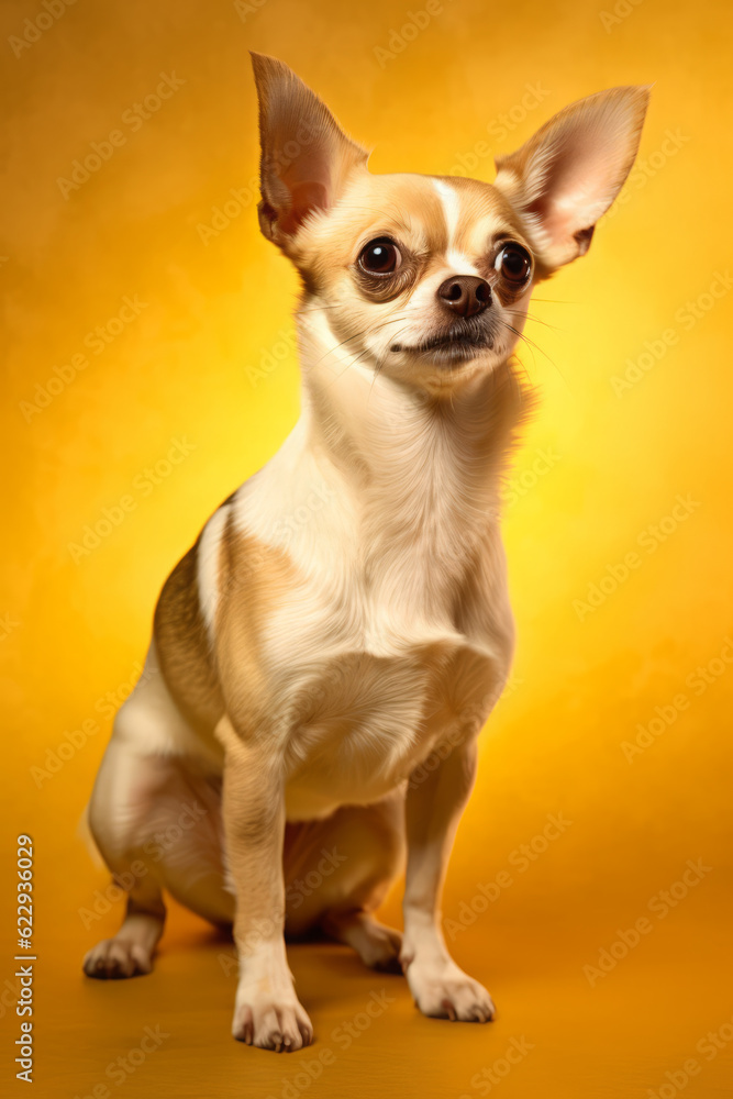 Very cute Chihuahua in nature, national geography, Wide life animals. AI Generated.