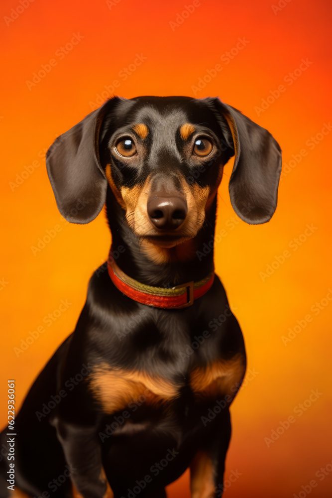 Very cute Dachshund in nature, national geography, Wide life animals. AI Generated.