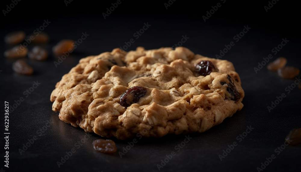 Indulgent homemade dark chocolate chip cookie stack generated by AI Indulgent homemade dark chocolate chip cookie stack generated by AI