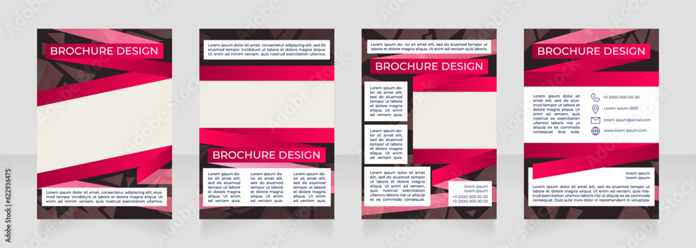 Sustainable urban planning blank brochure design. Template set with copy space for text. Premade corporate reports collection. Editable 4 paper pages. Montserrat Medium, Regular fonts used