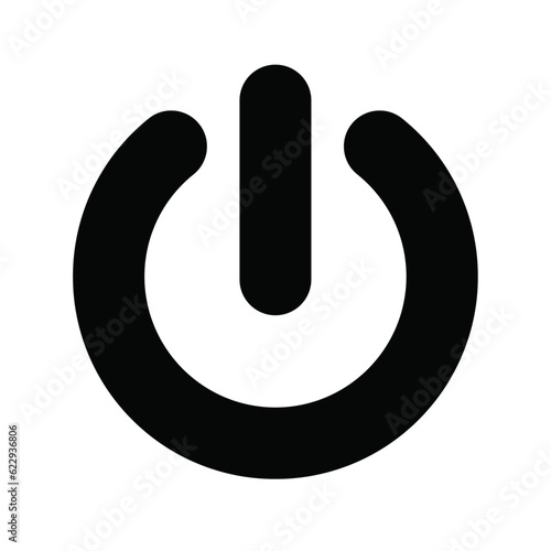 Electricity power turn on-off button icon.