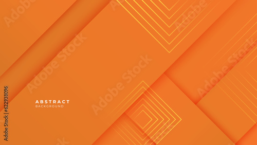Abstract orange background with 3d modern trendy fresh color for presentation design, flyer, social media cover, web banner, tech banner