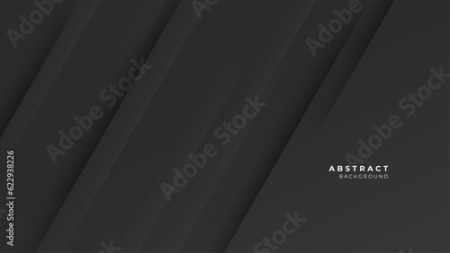 Modern black geometric shapes abstract technology background.