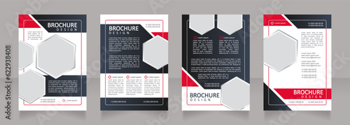 Business and industry solutions blank brochure design. Template set with copy space for text. Premade corporate reports collection. Editable 4 paper pages. Calibri, Arial fonts used