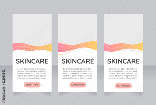 Skin care procedures promo web banner design template. Vector flyer with text space. Advertising placard with customized copyspace. Printable poster for advertising. Quicksand font used