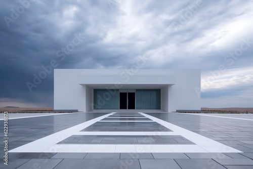 modern minimalistic building ground view
