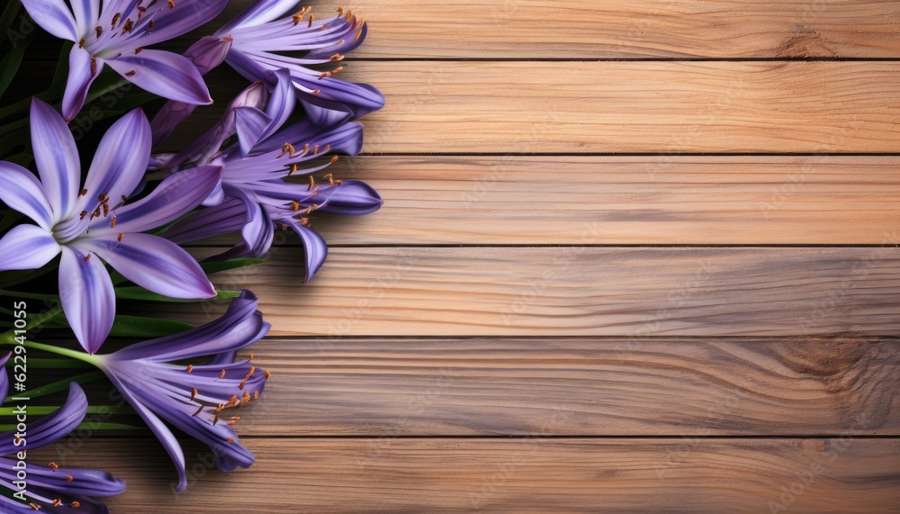 Bouquet of purple crocus flowers on a wooden background. Bouquet of purple crocus flowers on a wooden background.
