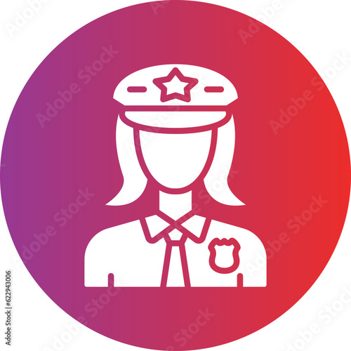 Vector Design Lady Police Icon Style