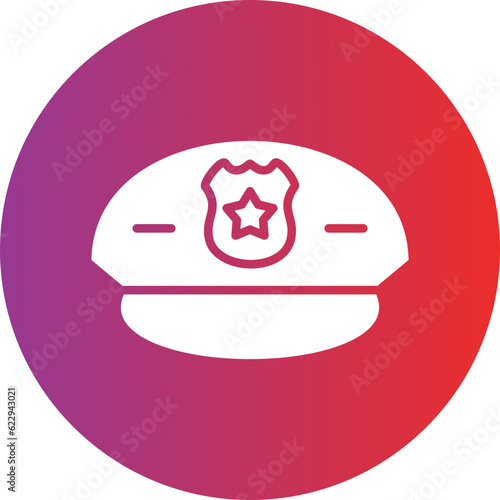 Vector Design Police Hat Icon Style