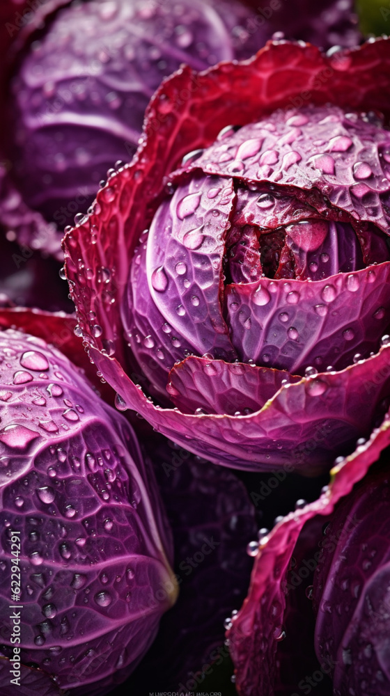 Obraz premium Freshly washed red cabbage