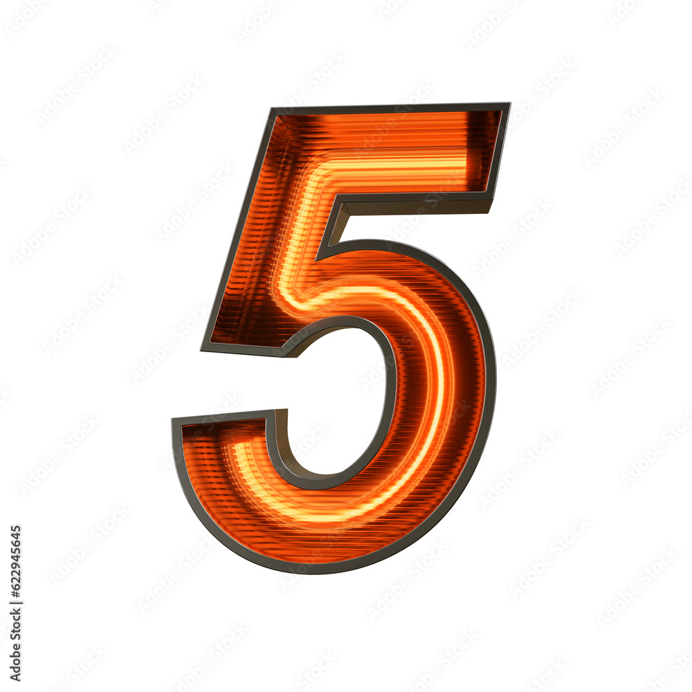 Neon Light Number on transparent background, PNG file Neon Light Number on transparent background, PNG file