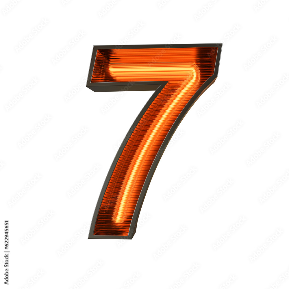 Neon Light Number on transparent background, PNG file Neon Light Number on transparent background, PNG file