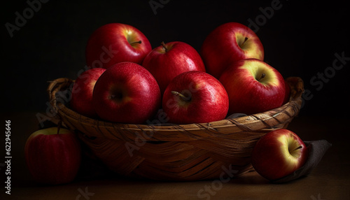 Freshness and nature in a healthy eating bowl of organic fruit generated by AI