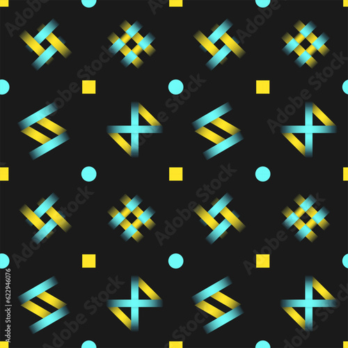 Braided stripes and dots seamless pattern design. Abstract shapes on white background. Vector design with repeating graphic elements. Geometric texture for wallpaper  poster  website