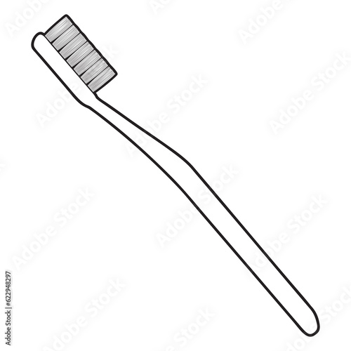 toothbrush outline vector illustration