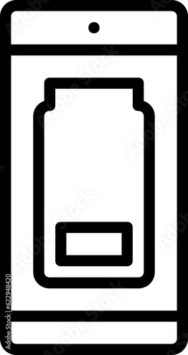 Mobile line icon, Mobile icon simple cartoon style.