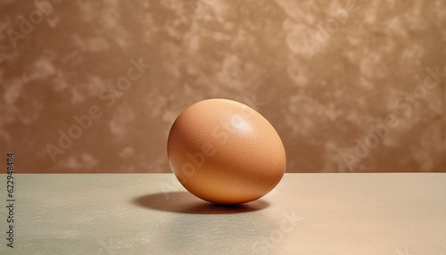 Celebration of nature gift  a shiny, golden, organic egg generated by AI