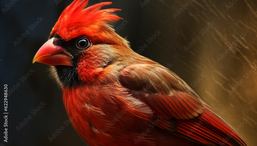 Beautiful bird perched on branch, vibrant colors, captivating nature beauty generated by AI Beautiful bird perched on branch, vibrant colors, captivating nature beauty generated by AI