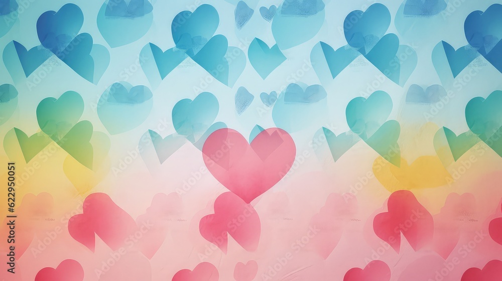Romantic Pastels Heart Love Abstract Background in Soft Hues