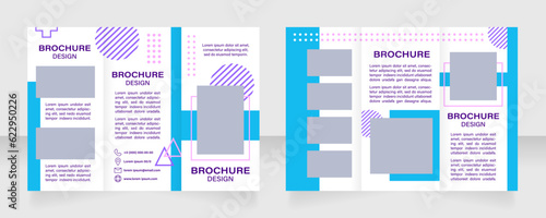 Geometry class trifold brochure template design. Zig-zag folded leaflet set with copy space for text. Editable 3 panel flyers. Acumin Variable Concept Wide Semibold, Medium, Regular fonts used
