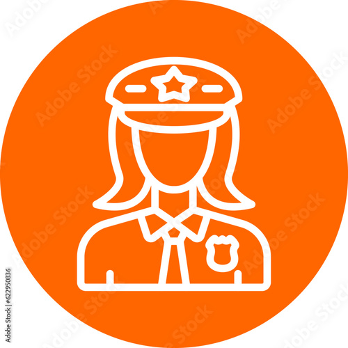 Vector Design Lady Police Icon Style