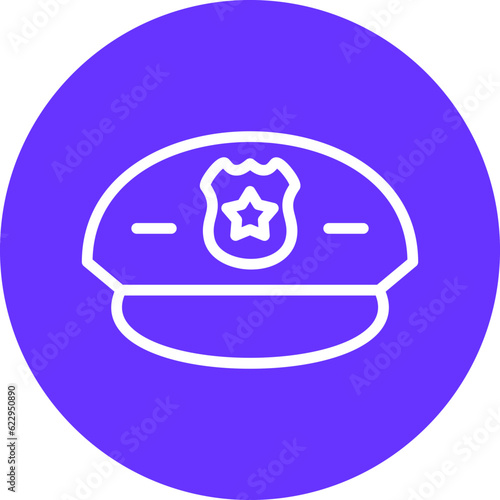 Vector Design Police Hat Icon Style