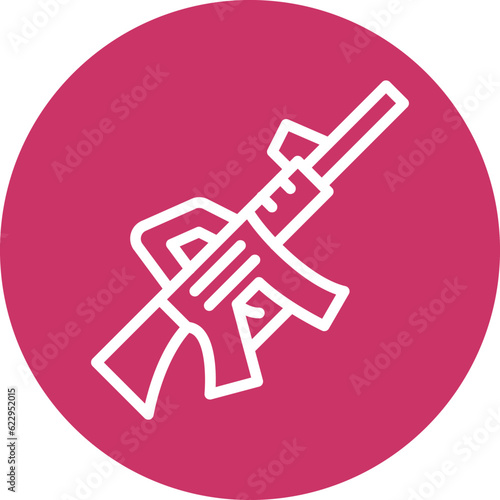 Vector Design Assault Rifle Icon Style